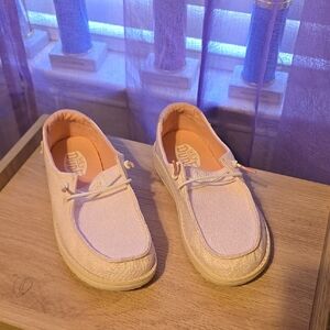 Hey Dude Cream Slip-On Shoes